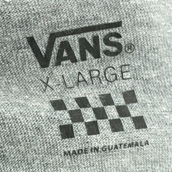 Vans Women's XL Gray Yellow Cotton Blend Checkerboard Logo Graphic Tee T-Shirt - Picture 3 of 4